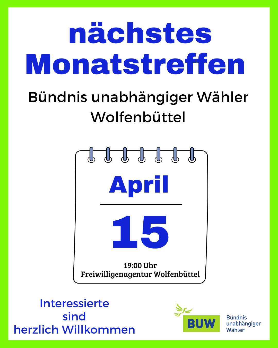 Monatliches Jour Fixe