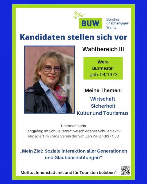 Kandidaten stellen sich vor: Wera Burmester